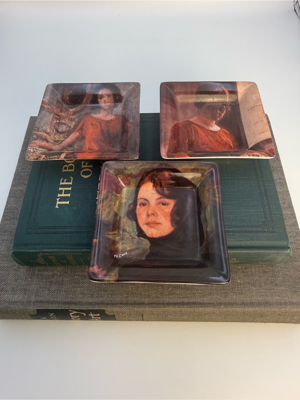 3 Francisco Antonio Cano Art Trinket Trays Coasters Museo de Antioquia